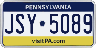 PA license plate JSY5089