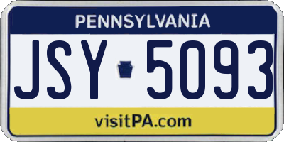 PA license plate JSY5093