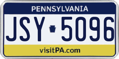 PA license plate JSY5096