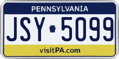 PA license plate JSY5099