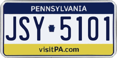 PA license plate JSY5101