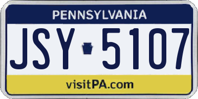 PA license plate JSY5107