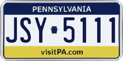 PA license plate JSY5111