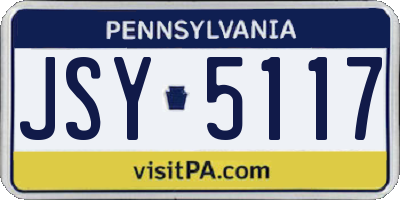 PA license plate JSY5117