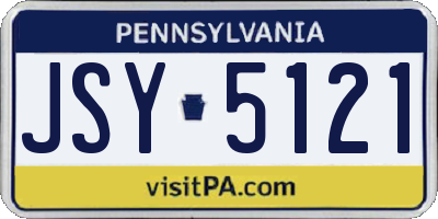 PA license plate JSY5121