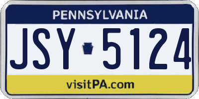PA license plate JSY5124