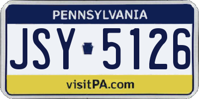 PA license plate JSY5126