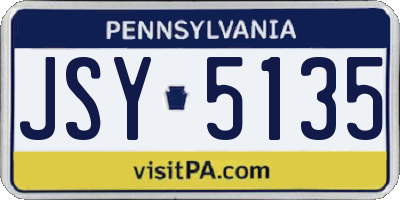 PA license plate JSY5135
