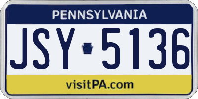 PA license plate JSY5136
