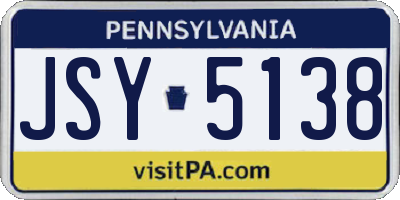 PA license plate JSY5138
