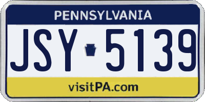 PA license plate JSY5139