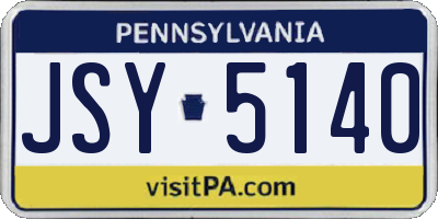 PA license plate JSY5140