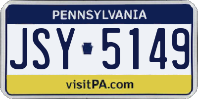 PA license plate JSY5149