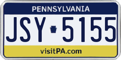 PA license plate JSY5155