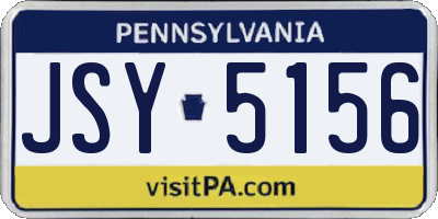 PA license plate JSY5156
