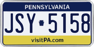 PA license plate JSY5158
