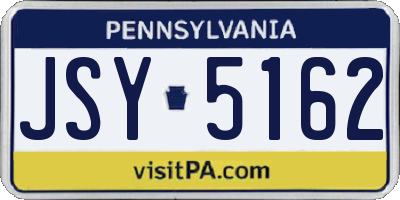 PA license plate JSY5162