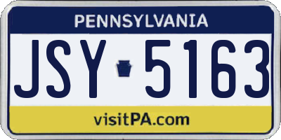 PA license plate JSY5163