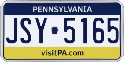 PA license plate JSY5165