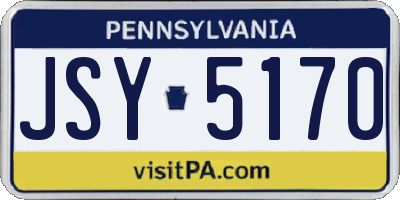 PA license plate JSY5170