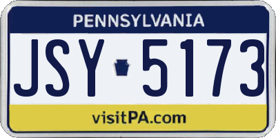 PA license plate JSY5173