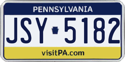 PA license plate JSY5182