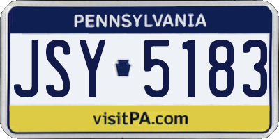 PA license plate JSY5183