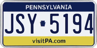 PA license plate JSY5194