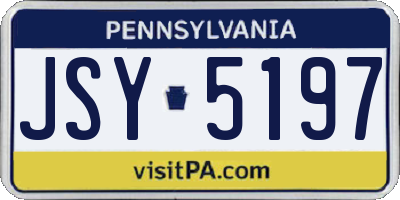 PA license plate JSY5197