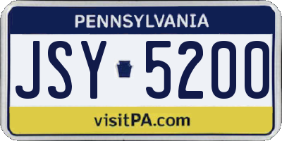 PA license plate JSY5200