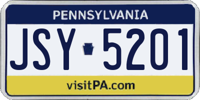 PA license plate JSY5201