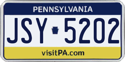 PA license plate JSY5202