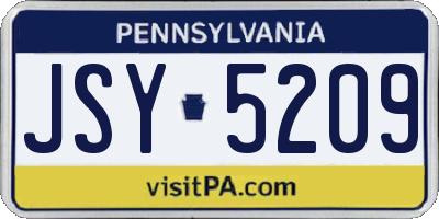 PA license plate JSY5209