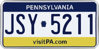 PA license plate JSY5211