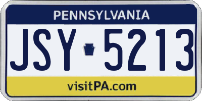 PA license plate JSY5213