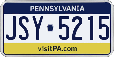 PA license plate JSY5215