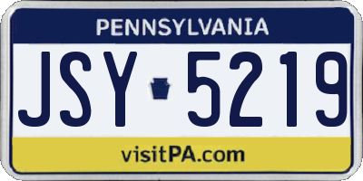 PA license plate JSY5219