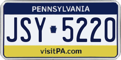 PA license plate JSY5220