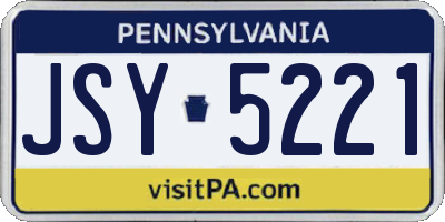 PA license plate JSY5221