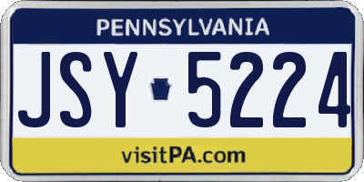 PA license plate JSY5224
