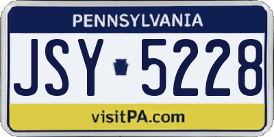 PA license plate JSY5228