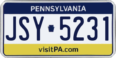 PA license plate JSY5231