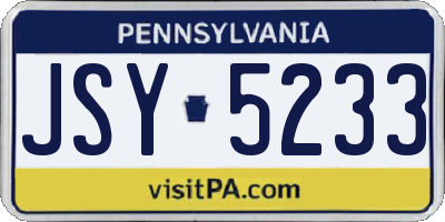 PA license plate JSY5233