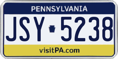 PA license plate JSY5238