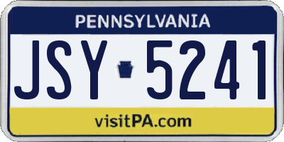 PA license plate JSY5241