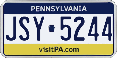 PA license plate JSY5244