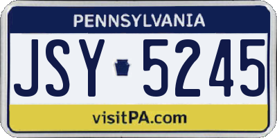PA license plate JSY5245