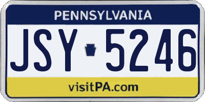 PA license plate JSY5246