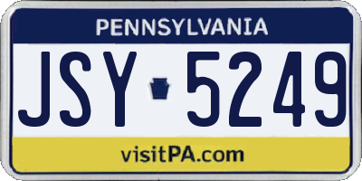 PA license plate JSY5249