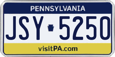 PA license plate JSY5250